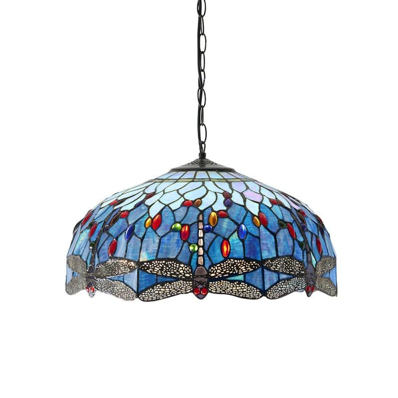 Dragonfly Blue Ceiling Light, Multi Coloured Ceiling Light Shades