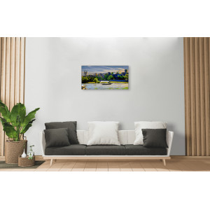 Toile "Angers bord de rivière" Philippe Matine