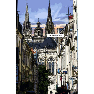 Cadre "Angers rue saint Aubin" par Philippe Matine