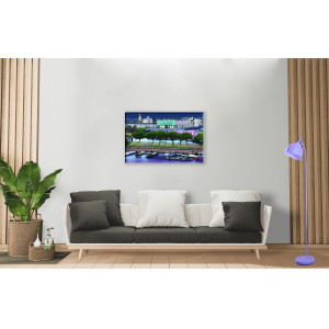 Toile Angers "Théâtre Le Quai, de nuit" par Philippe Matine