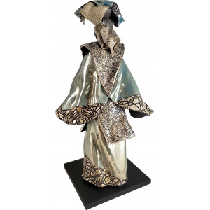 Sculpture raku "La lavandière" Paul Beckrich