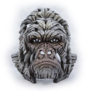 Sculpture Buste de gorille Blanc Edge