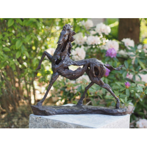 Sculpture bronze "Cheval au trot" par Ben Wouters