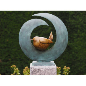 Sculpture bronze "Oiseau encerclé" par Ben Wouters