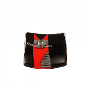 Red cat glass plate (3 sizes available) Red cat glass plate (3 sizes available)