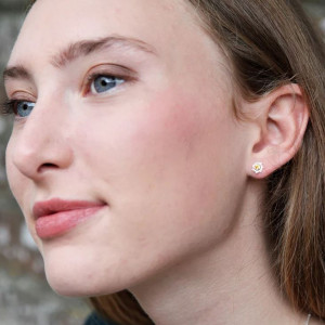 Puces d'oreilles Soleil - citrine et argent Puces d'oreilles Soleil - citrine et argent