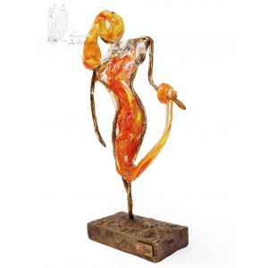Amira - sculpture en verre et bronze