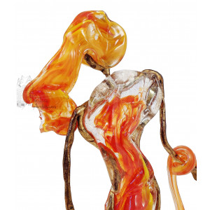 Amira - sculpture en verre et bronze