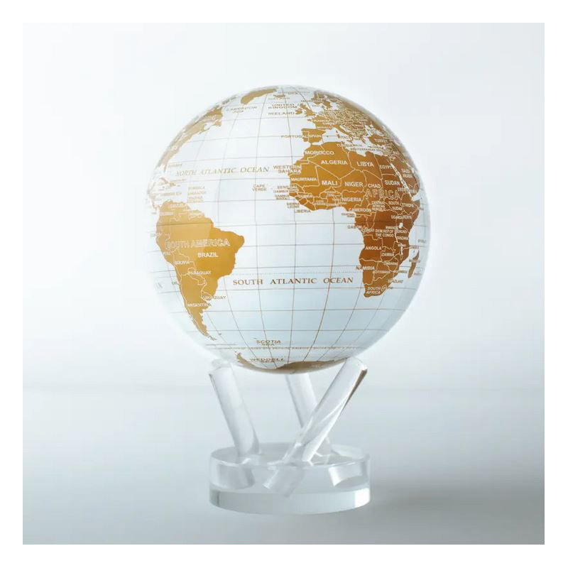 White & gold Mova globe