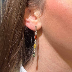 Boucles d'oreilles en ambre baltique
