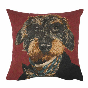 Chien Terence - Housse de coussin tissée