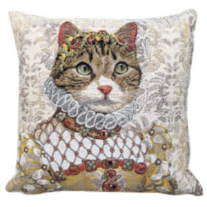 Cat with ruff - Woven cushion cover