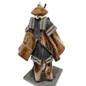 Sculpture raku Samouraï Cuir - Paul Beckrich Sculpture raku Samouraï Cuir - Paul Beckrich