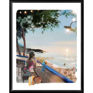 Plage d'Erromardie 20h53 - Art frame by Sophie Griotto