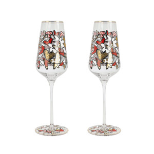 Duo de verres à pied Britto - Golden All We Need Is Love Duo de verres à pied Britto - Golden All We Need Is Love