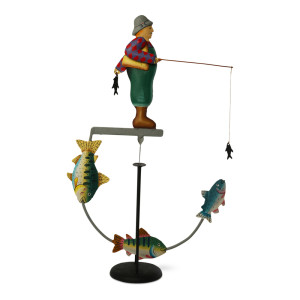 Pêche à la mouche - Jeu ancien Personnage en équilibre Pêche à la mouche - Jeu ancien Personnage en équilibre