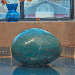 Lampe Galet - Turquoise Antique - éteinte