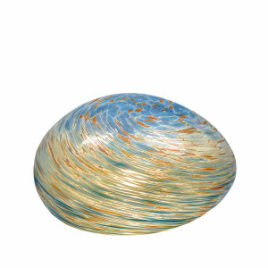 Lampe Galet - Turquoise Antique - Allumée